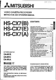 Mitsubishi HS CX 7 - Series manual. Camera Instructions.